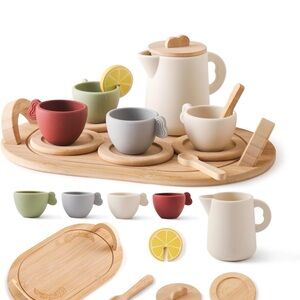 Colorful Wooden Tea Set